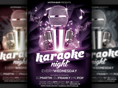 Karaoke Party Flyer Template a5 flyer event flyer karaoke karaoke flyer karaoke night karaoke party live music modern party promotion talent show