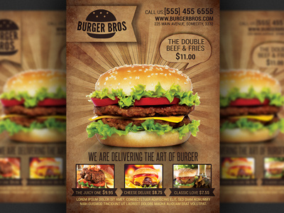Burger Fast Food Promotion Flyer Template burger flyer burger promotion design fast food flyer fast food menu flyer template grill bar flyer modern print psd