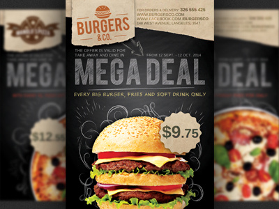 Restaurant Fast Food Promotion Flyer Template burger restaurant fast food fast food restaurant grill bar grill restaurant italian restaurant pizza pizzeria promotion restaurant restaurant advertising restaurant flyer