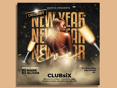 New Year Flyer Template nye party