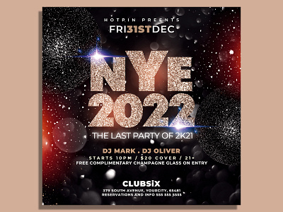 New Year Eve Flyer Template nye party