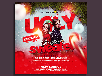 Ugly Sweater Flyer Template xmas flyer