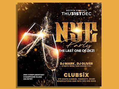 New Year Eve Flyer Template nye party