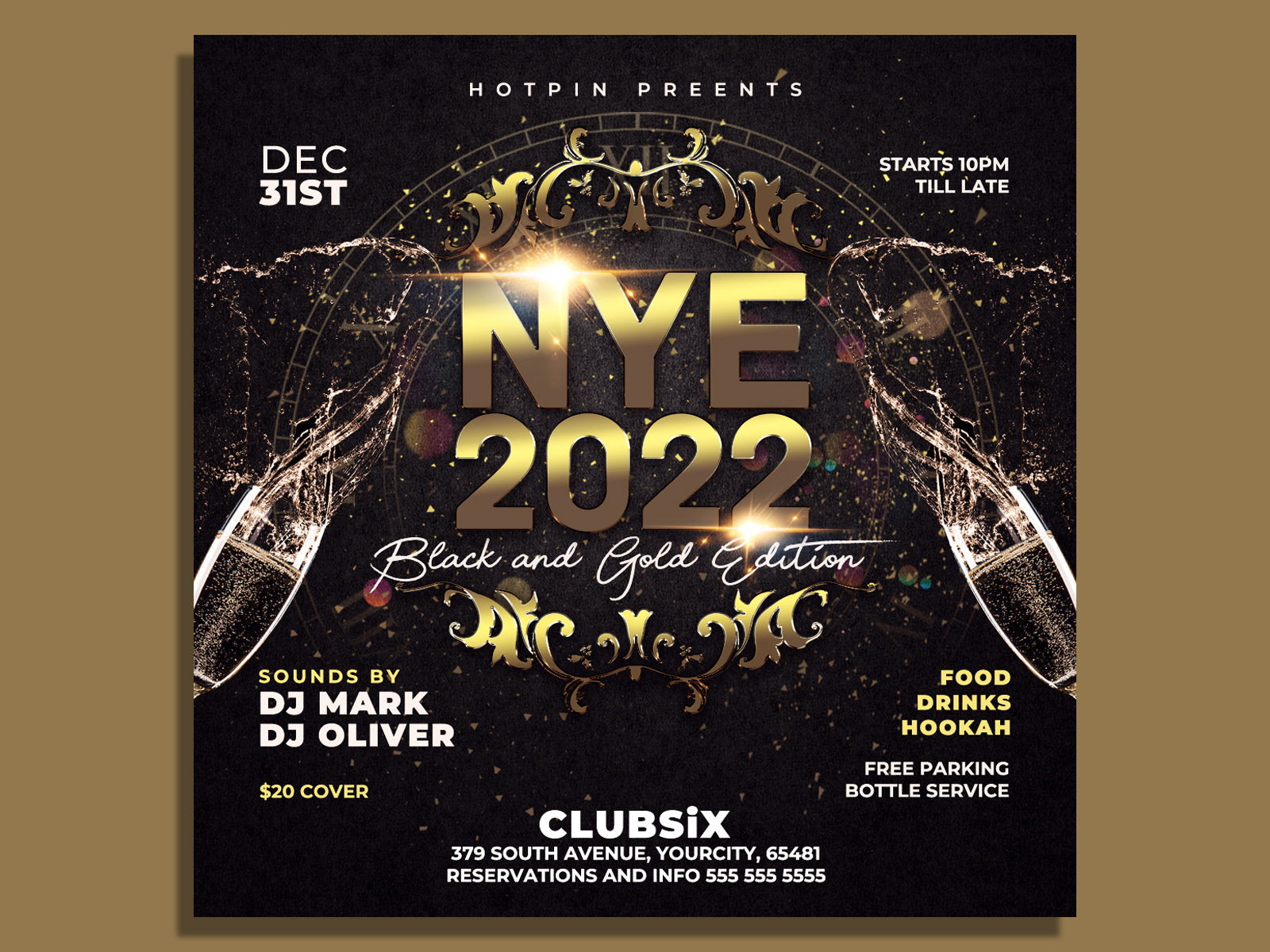 New Year Eve Flyer Template by Hotpin on Dribbble