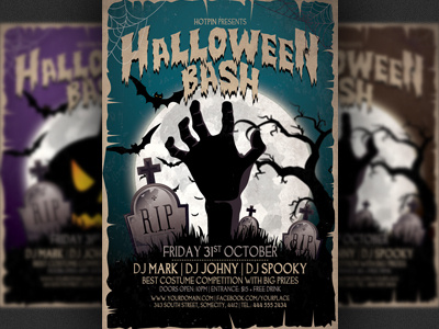 Halloween Bash Party Flyer Template 31 october editable event halloween halloween flyer halloween party haunted house modern promotion retro scary pumpkin trick or treat