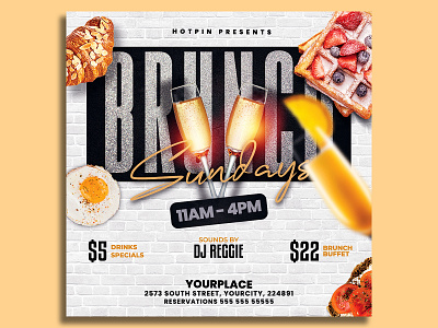 Brunch Flyer Template By Hotpin On Dribbble