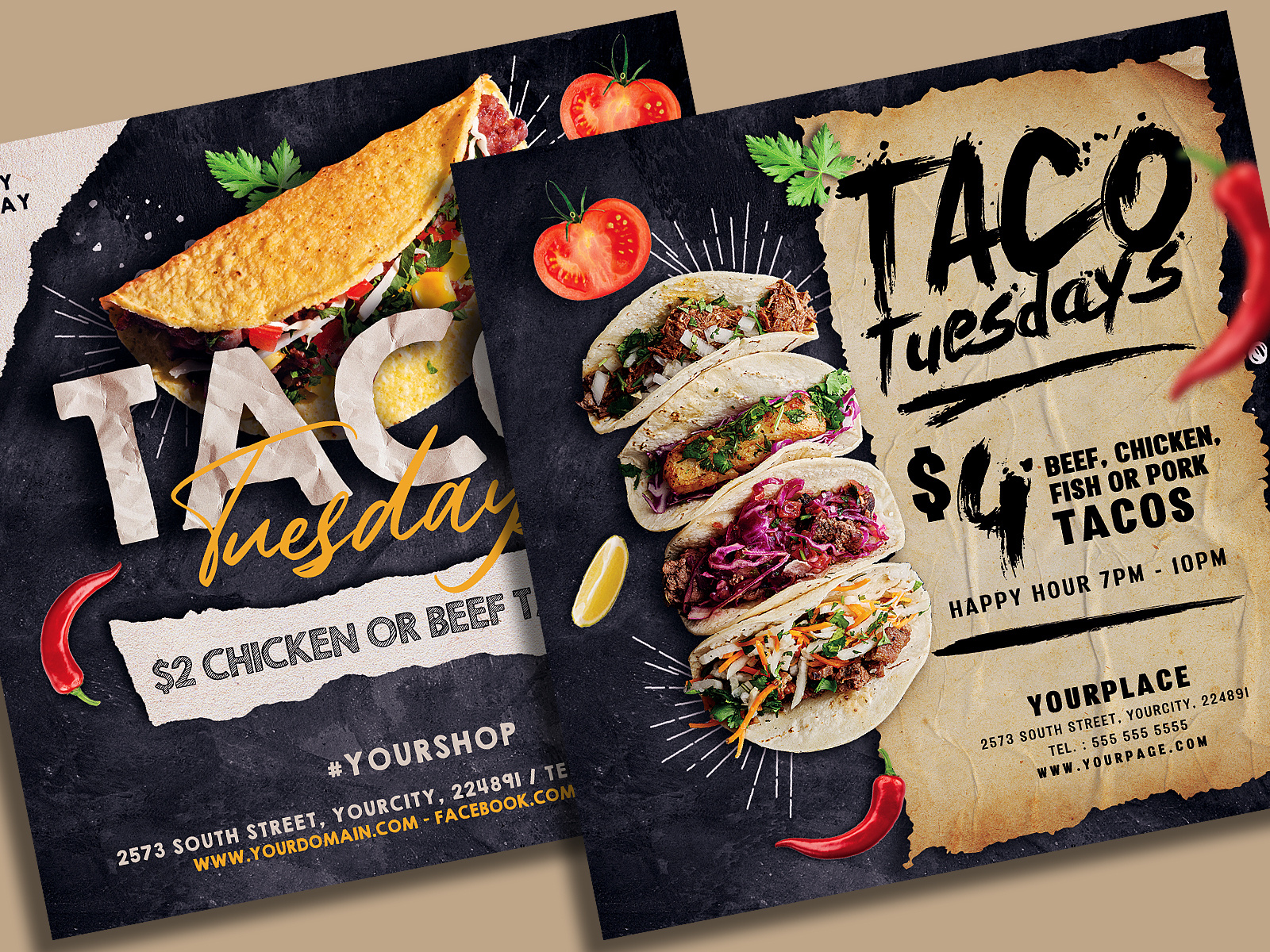 Taco Tuesday Flyer Bundle By Hotpin On Dribbble