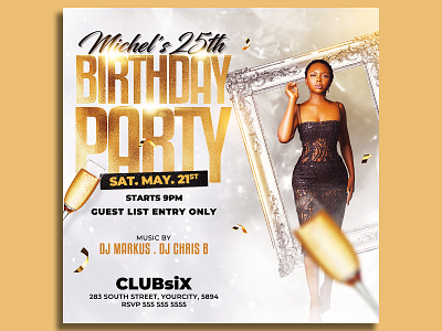 Birthday Flyer Template vip birthday