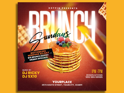 Brunch Flyer Template summer flyer