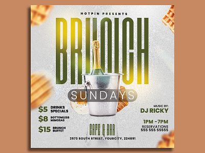 Brunch Flyer Template summer flyer