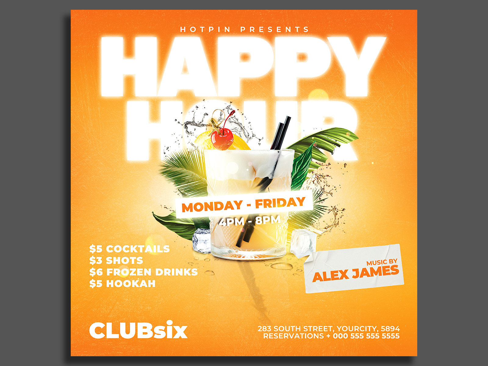 Happy Hour Flyer Template by Hotpin on Dribbble