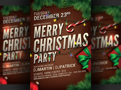 Christmas Event/Party Flyer Template advertising bash christmas christmas event christmas party flyer modern party poster promotion xmas