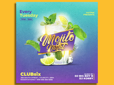 Mojito Night Flyer Template pub