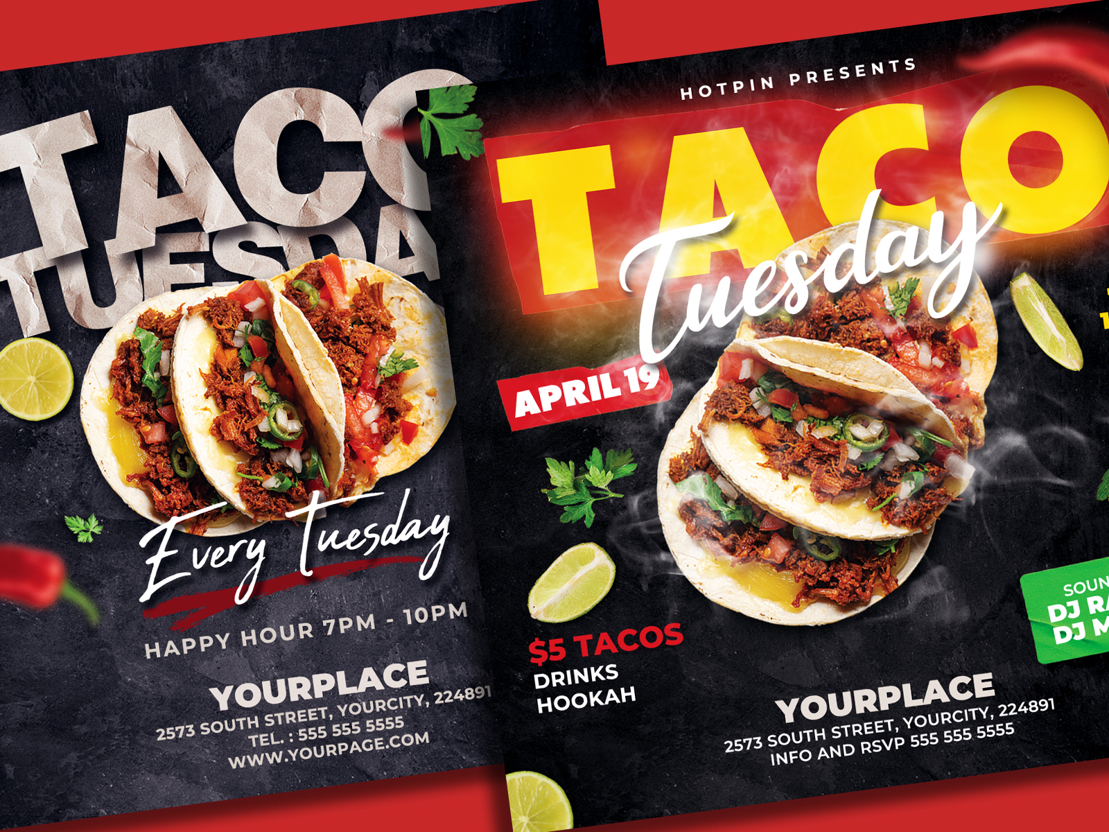 Taco Tuesday Flyer Bundle by Hotpin on Dribbble