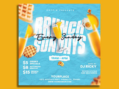 Brunch Flyer Template summer flyer