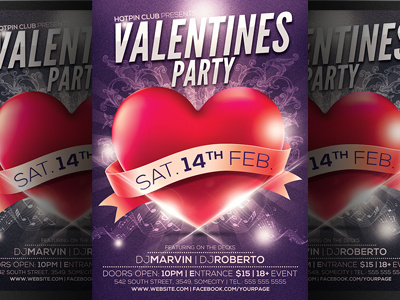 Valentines Party Flyer Template