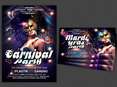 Carnival n Mardi Gras Party Flyer Template advertisimg brazil carnaval carnival flyer colourful design mardi gras mardi gras flyer mardigras masquerade party modern sexy