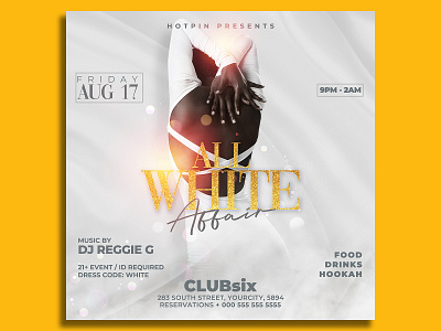 All White Party Flyer Template vip party