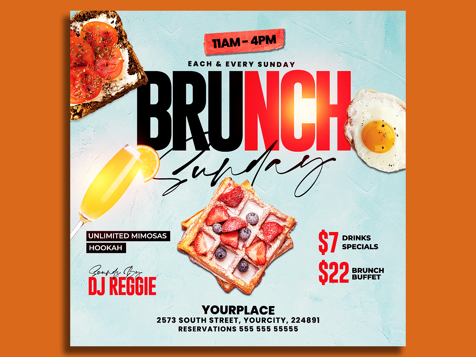 Brunch Flyer Template by Hotpin on Dribbble