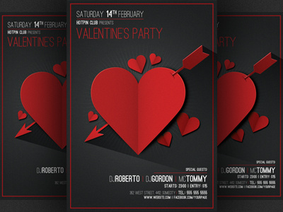 Valentines Day Minimal Party Flyer Template