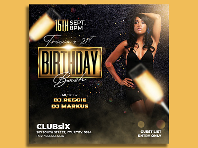 Birthday Flyer Template vip birthday