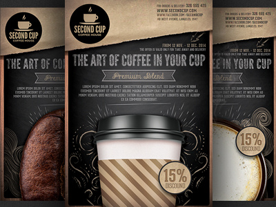 Coffee Shop Promotion Flyer Template ad advertising bar blackboard cafe coffee bar coffee flyer coffee promotion coffee shop modern offer promotion