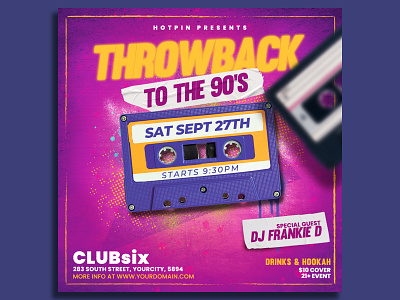 Retro 90s Party Flyer Template