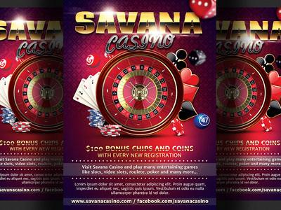 Casino Magazine Ads Flyer Template advertising casino casino event casino flyer flyer template gambling leaflet magazine ad template modern poker promotional