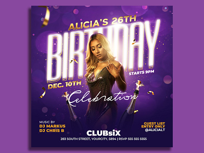 Birthday Flyer Template vip birthday