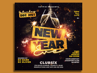 New Year Flyer Template nye party