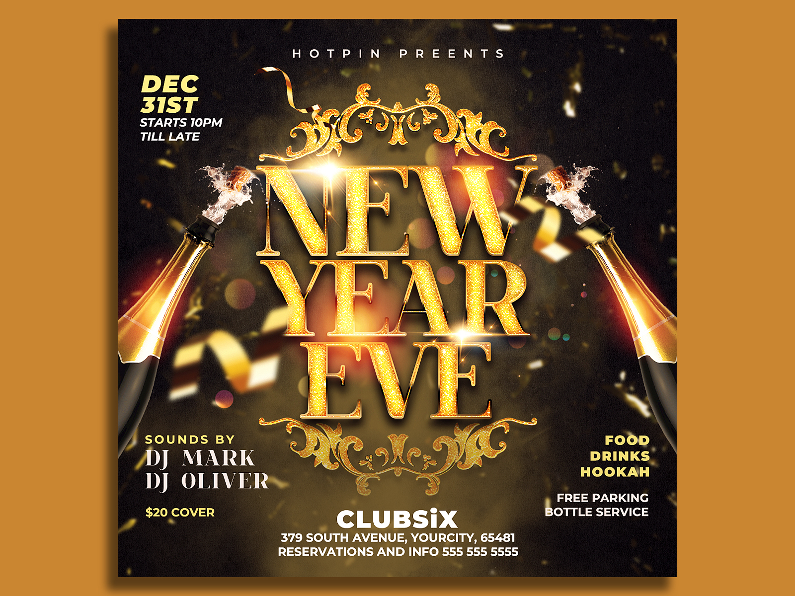 New Year Eve Flyer Template by Hotpin on Dribbble