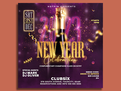New Year Flyer Template nye party