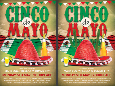 cinco de mayo flyer template 3 by hotpin dribbble dribbble