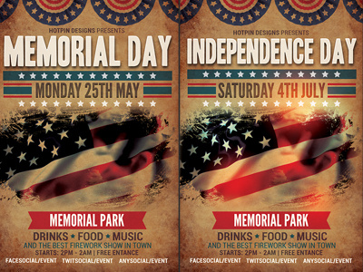 Memorial & Indpendence Day Flyer Template