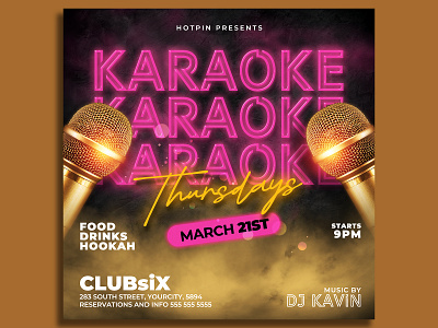 Karaoke Flyer Template open microphone