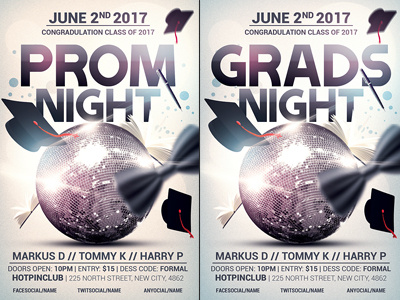 Prom Graduation Night Party Flyer Template back to school college event flyer glamour grads flyer graduation flyer graduation night high school modern prom flyer prom night
