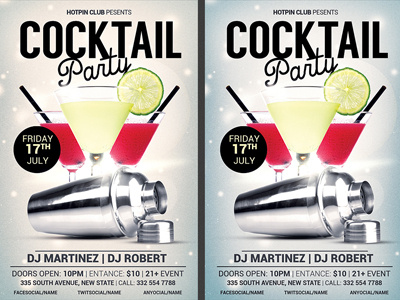 Cocktail Party Flyer Template cocktail cocktail lounge cocktail night cocktail party design drinks elegant event glamour happy hour mojito night club