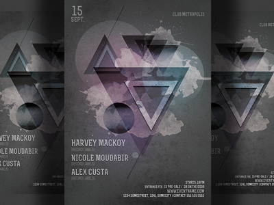 Abstract Minimal Party Flyer Template design dj flyer dubstep electro house event flyer template minimal flyer modern music nightclub flyer poster techno