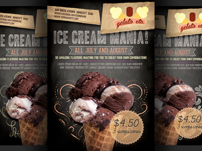 Ice Cream Shop Promotion Flyer Template advertising beach clean colorful flyer template ice cream ice cream flyer ice cream offer ice cream promotion ice cream shop modern offer