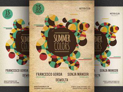 summer colors minimal party flyer template by hotpin dribbble