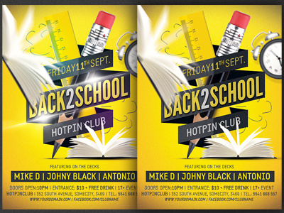 Back To School Party Flyer Template