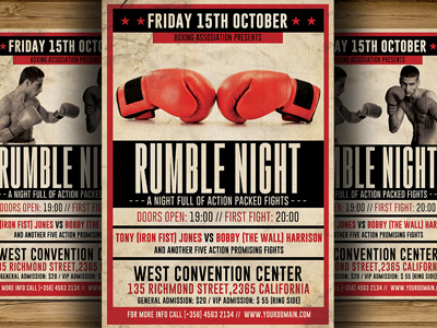 Vintage Boxing Flyer Template