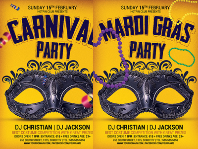 Carnival Masquerade Mardi Gras Flyer carnevale carnival flyer carnival party costume party event mardi gras mardi gras flyer mask masquerade flyer masquerade party modern night club