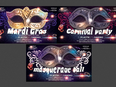 Carnival Mardi Gras Party Flyer Template canival carnaval carnevale carnival 2016 carnival flyer colourful mardi gras mardi gras flyer mardi gras party mardigras masquerade masquerade ball