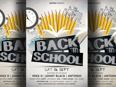 Back To School Party Flyer Template 2