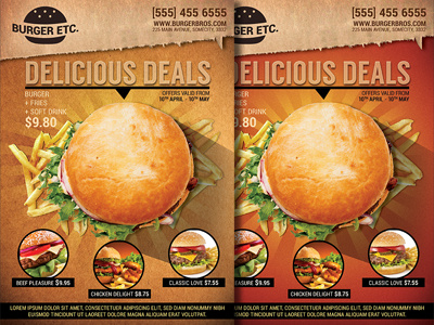 Fast Food Burger Promotion Flyer Template