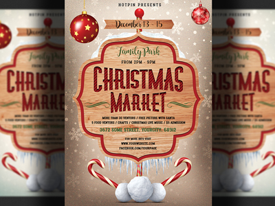 Christmas Market Flyer Template by Hotpin on Dribbble