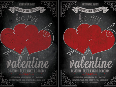 Vintage Valentines Day Flyer Template
