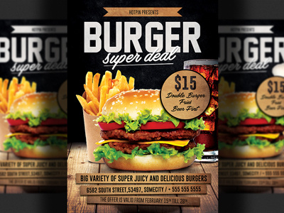 Fast Food Burger Promotion Flyer Template burger burger restaurant fast food fast food restaurant grill bar grill restaurant modern promotion restaurant restaurant advertising restaurant flyer sports bar