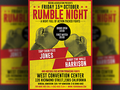 Vintage Boxing Flyer Template boxing gym boxing match boxing poster boxing tournament design event fight day fight night flyer invitation mma